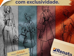Um estilista para criar um look exclusivo para você? #NaRenatotem! Arte criada para @RenatoTecidos.